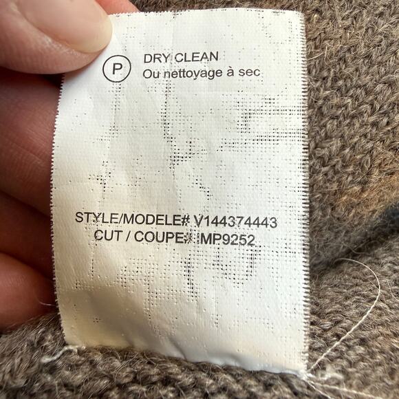 Vince Beige Camel Oversized Draped Cowl Neck Wool Off-Shoulder Sweater XS - Picture 7 of 7